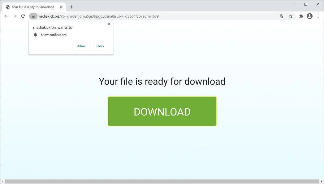 Remove Mediakick.biz pop-up ads (Virus Removal Guide) 1 Image: Chrome browser is redirected to Mediakick.biz