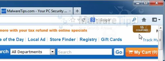 [Image: Deal Spy pop-up coupons]