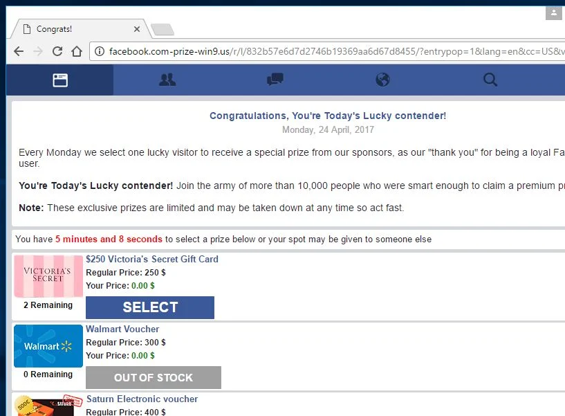 facebook.com-prize-win9.us virus