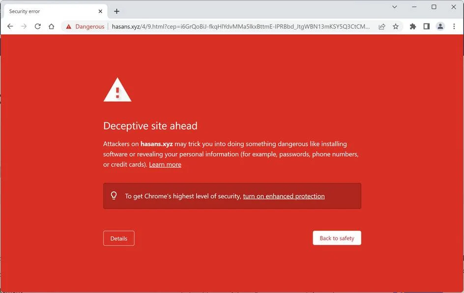Image: Hasans.xyz Fake Antivirus Scan