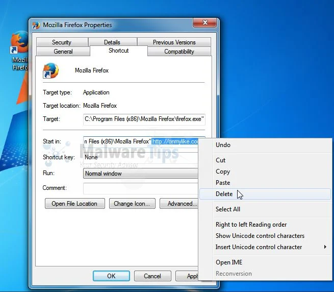 [Image: Onmylike.com shortcut hijack]
