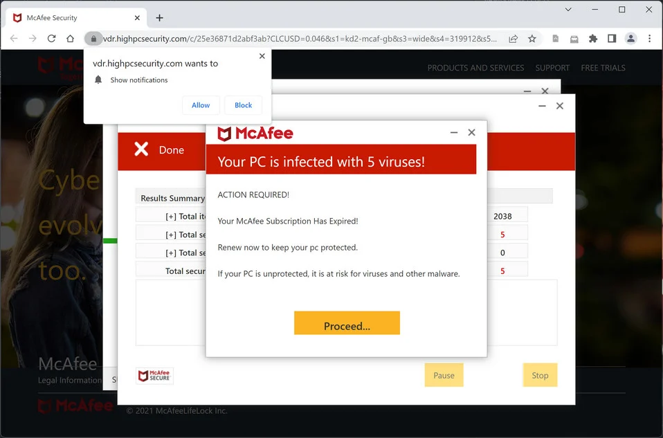 Remove Highpcsecurity.com Ads (Virus Removal Guide) 1 Image: Highpcsecurity.com browser hijacker