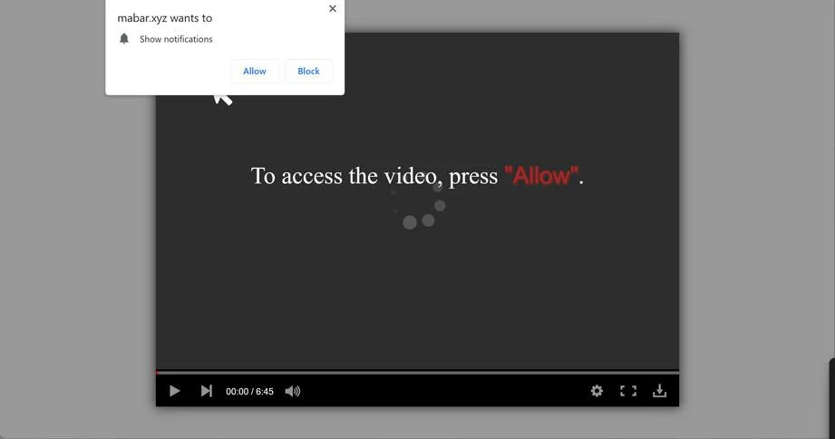 Image: Chrome browser is redirected to Mabar.xyz