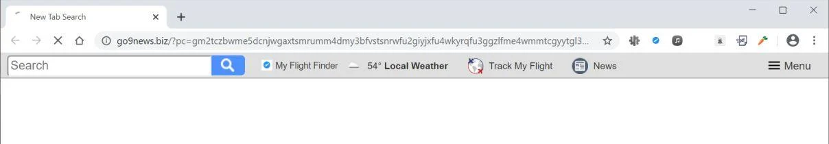 Image: Chrome browser is redirected to Go9news.biz