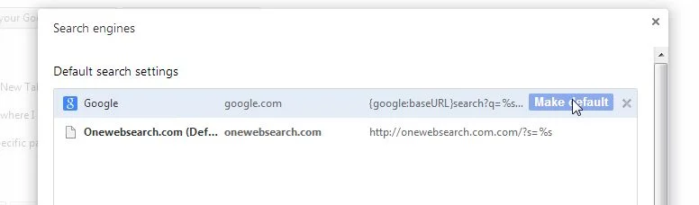 [Image: onewebsearch.com Chrome redirect]