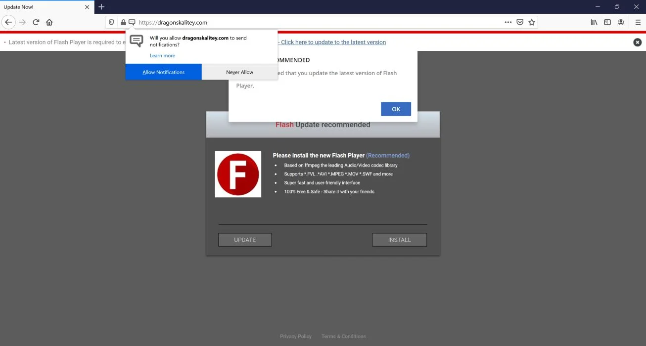 How to remove Dragonskalitey.com pop-up ads (Virus Removal Guide) 1 Image: Chrome browser is redirected to Dragonskalitey.com