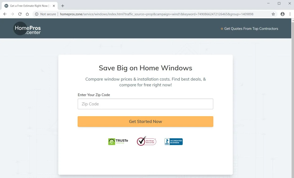 Homepros.zone redirect virus