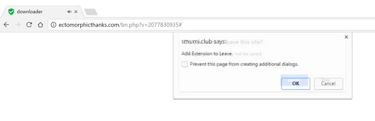 ectomorphicthanks.com Chrome Scam Virus