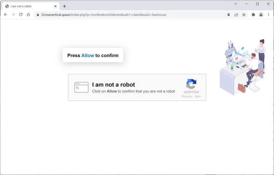How to Remove Rosevertical.space Pop-up Ads (Virus Removal Guide) 1 Image: Chrome browser is redirected to Rosevertical.space