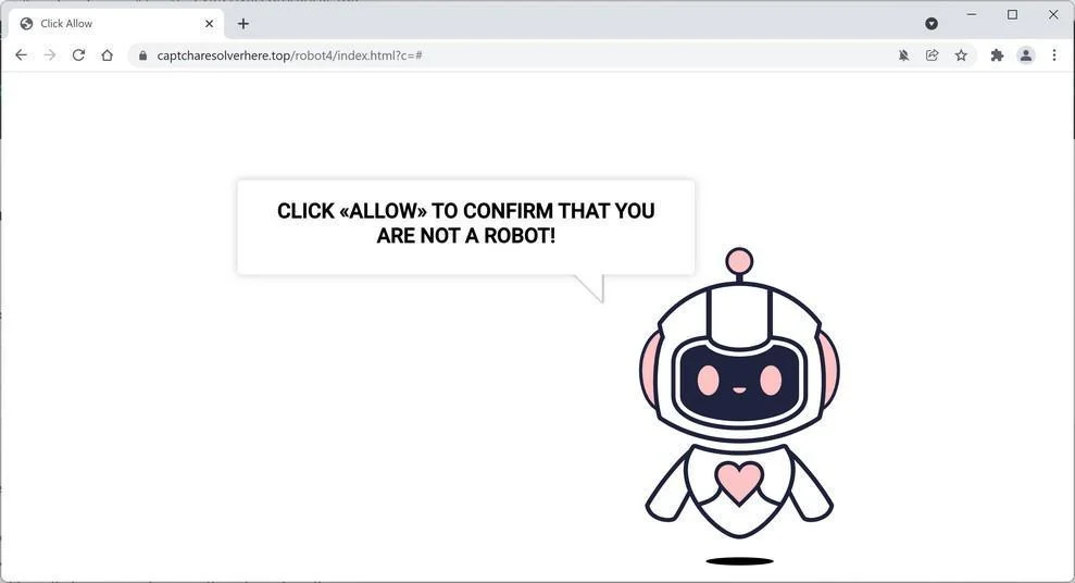 Image: Chrome browser is redirected to Captcharesolverhere.top