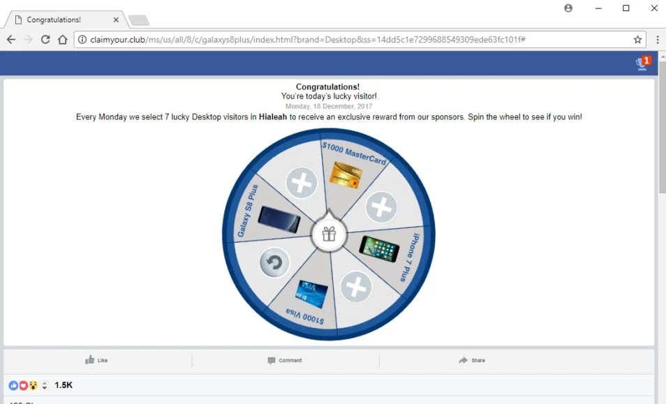 claimyour.club pop-up ads adware