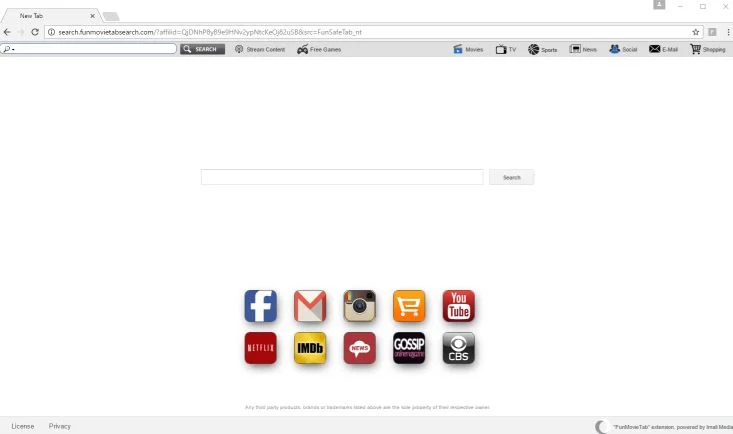 Search.funmovietabsearch.com homepage