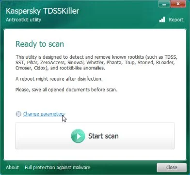 Kaspersky TDSSKiller change settings