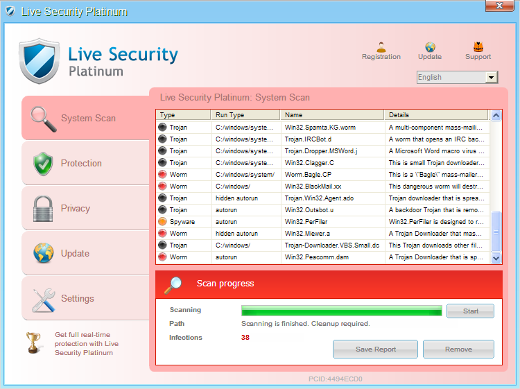 [Image: Live Security Platinum virus]