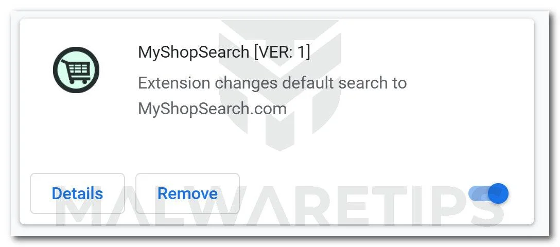 Remove MyShopSearch browser hijacker (Virus Removal Guide) 1 Image: MyShopSearch Chrome extension