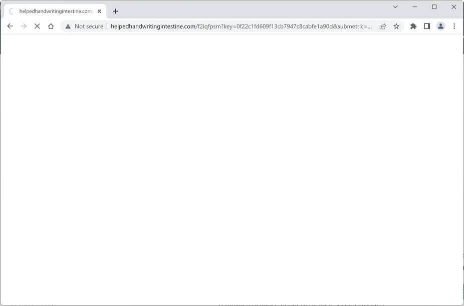 Image: Chrome browser is redirected to Helpedhandwritingintestine.com