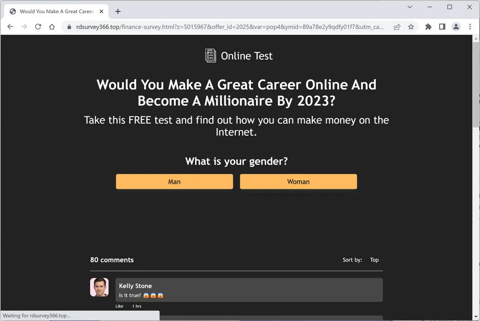 Screenshot of Rdsurvey366.top Ads