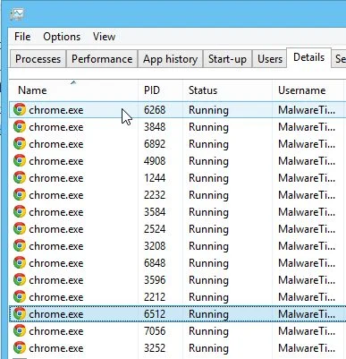 multiple Chrome.exe virus