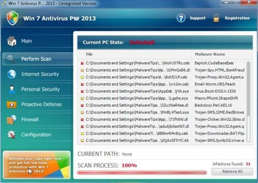 Win 7 Antivirus Plus 2013 virus