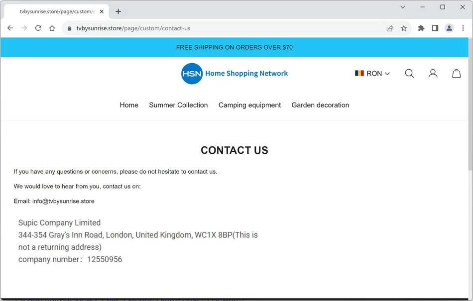 1 Tvbysunrise.store scam 1