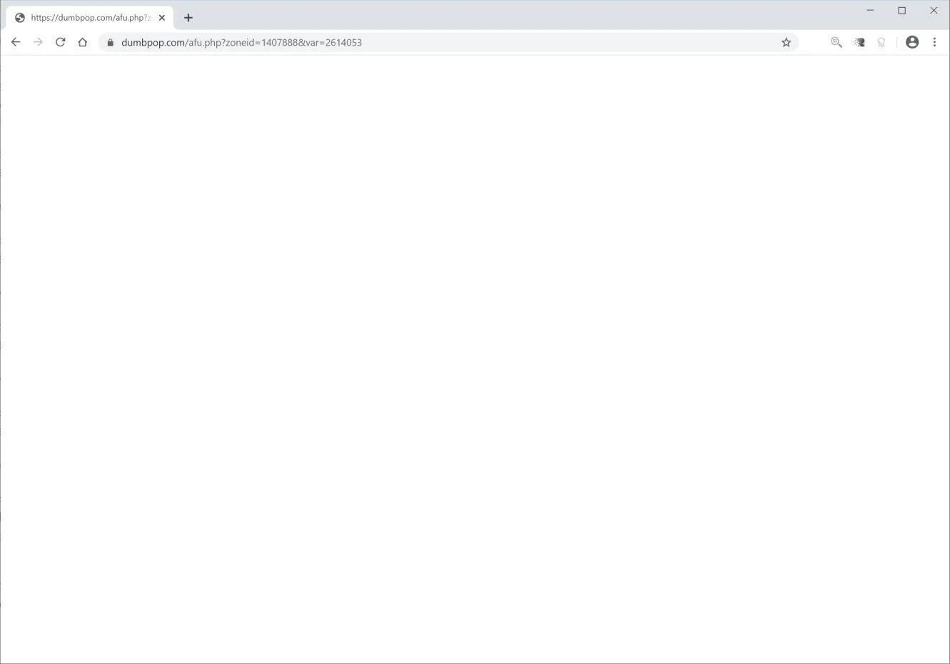 Image: Chrome browser is redirected to Dumbpop.com