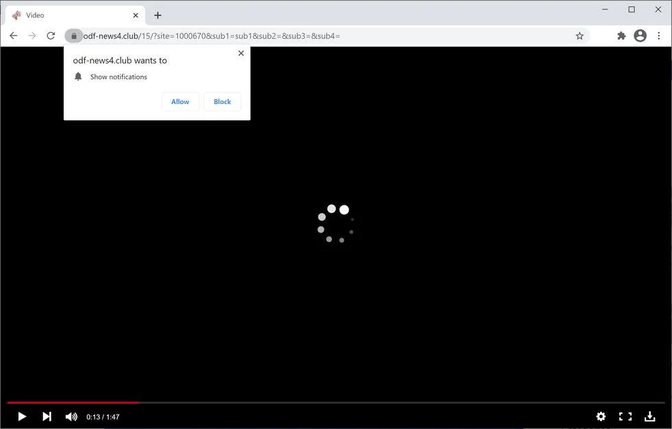 Remove Odf-news4.club browser hijacker (Virus Removal Guide) 1 Image: Chrome browser is redirected to Odf-news4.club