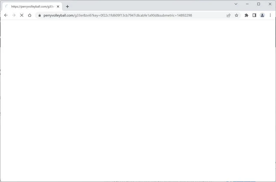 Image: Chrome browser is redirected to Perryvolleyball.com