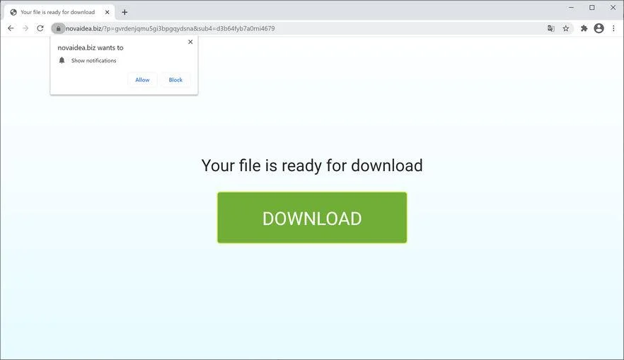 Remove Novaidea.biz pop-up ads (Virus Removal Guide) 1 Image: Chrome browser is redirected to Novaidea.biz