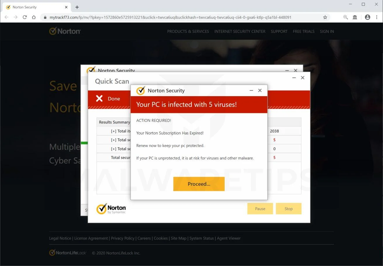 Remove Mytrackf73.com pop-up scam (Virus Removal Guide) 1 Image: Chrome browser is redirected to Mytrackf73.com