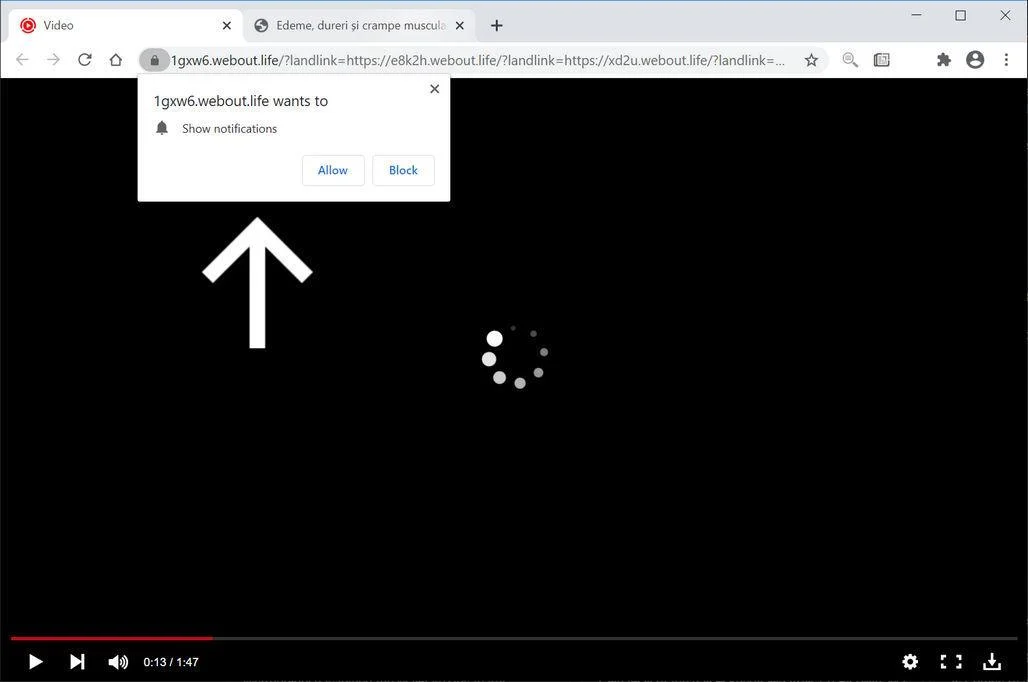 Remove Webout.life pop-up ads (Virus Removal Guide) 1 Image: Chrome browser is redirected to Webout.life