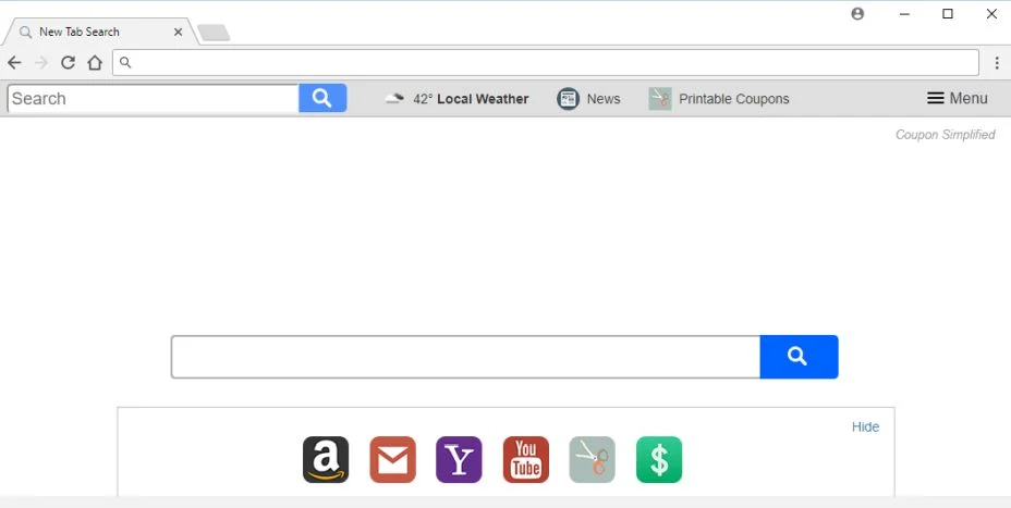 Coupon Simplified New Tab adware