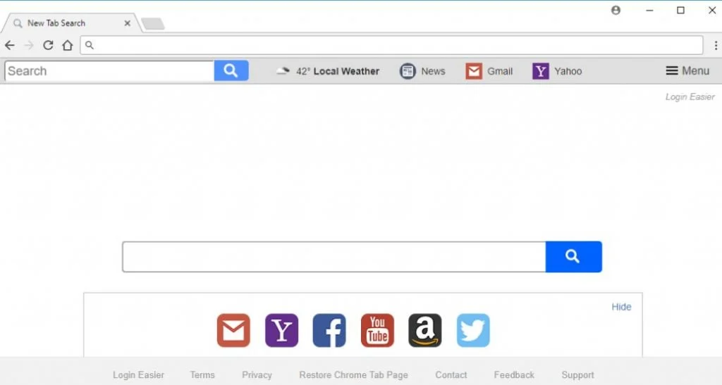 Login Easier New Tab adware