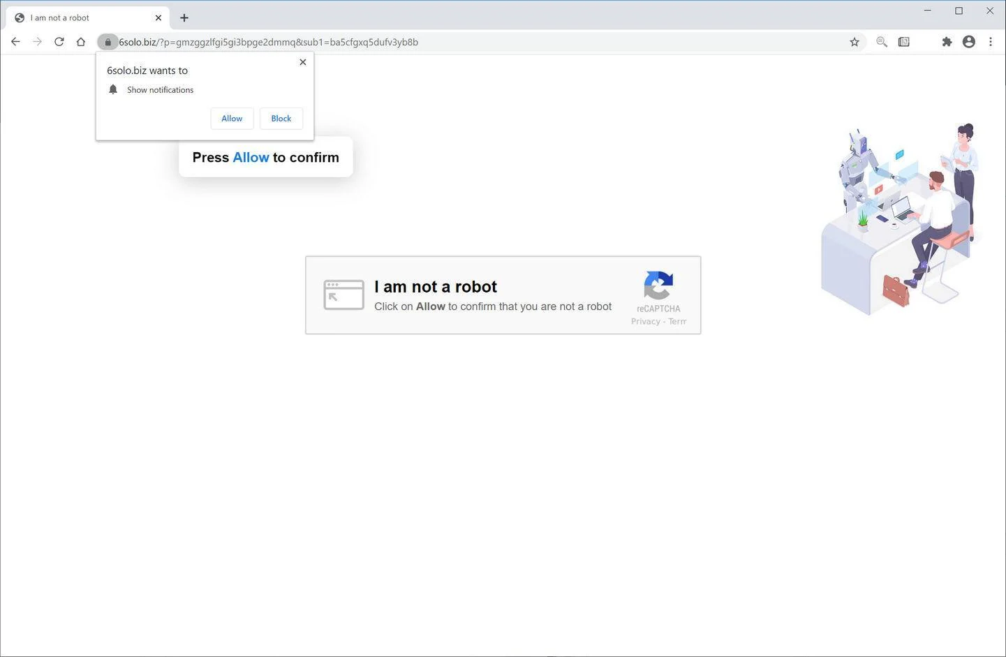 Remove 6solo.biz pop-up ads (Virus Removal Guide) 1 Image: Chrome browser is redirected to 6solo.biz
