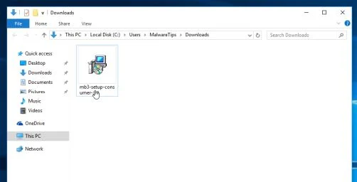 Double-click on mb3-setup to install Malwarebytes Malwarebytes installer