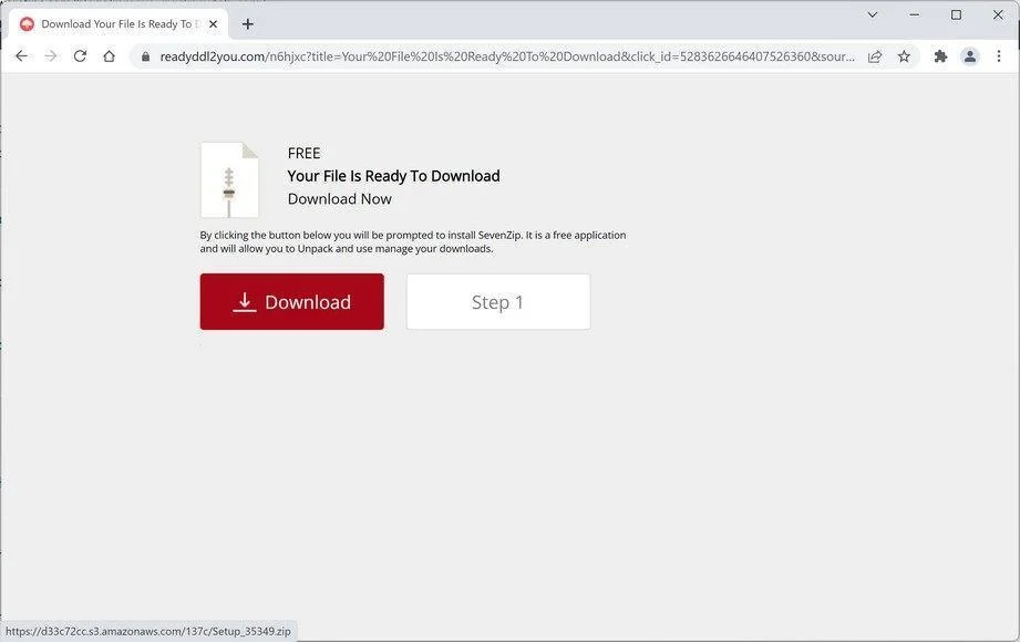 Image: Readyddl2you.com browser redirect