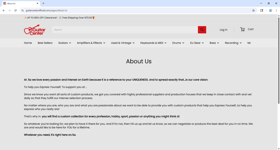GuitarCenterOfficial.com Scam: A FAKE Guitar Center Website 1 Guitarcenterofficial.com scam