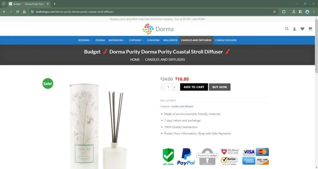 Bedliningss.com Store Exposed as a Scam - Facts Inside 1 bedliningss.com scam
