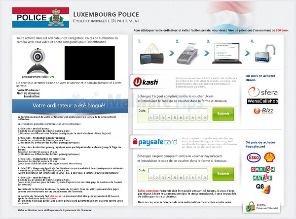 Luxembourg Police virus Luxembourg Police Ukash Virus