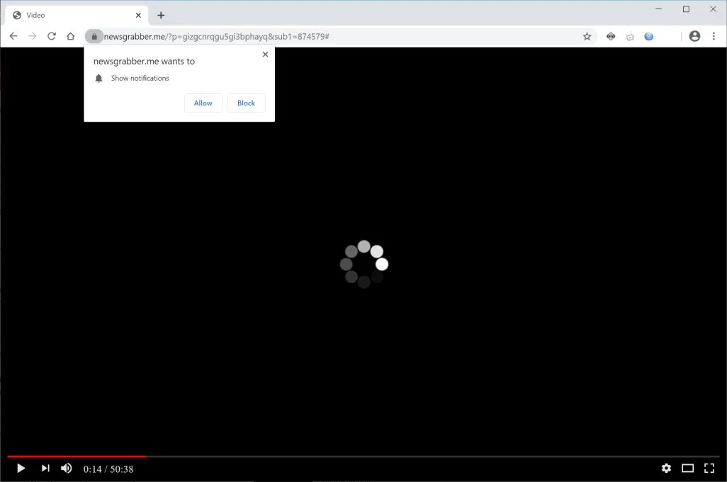 How to remove Newsgrabber.me pop-up ads (Virus Removal Guide) 1 Image: Chrome browser is redirected to Newsgrabber.me
