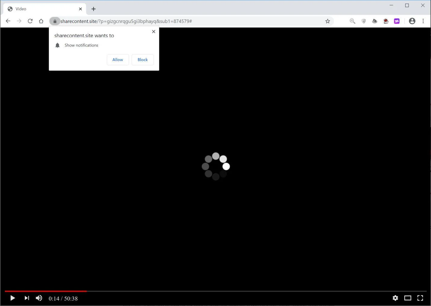 Remove Sharecontent.site pop-up ads (Virus Removal Guide) 1 Image: Chrome browser is redirected to Sharecontent.site