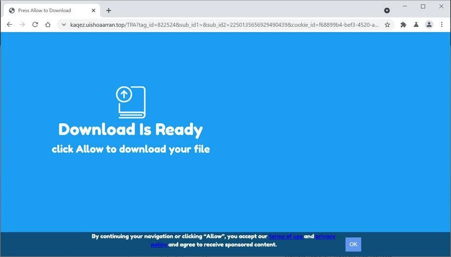 Remove Uishoaarran.top pop-up ads (Virus Removal Guide) 1 Image: Chrome browser is redirected to Uishoaarran.top