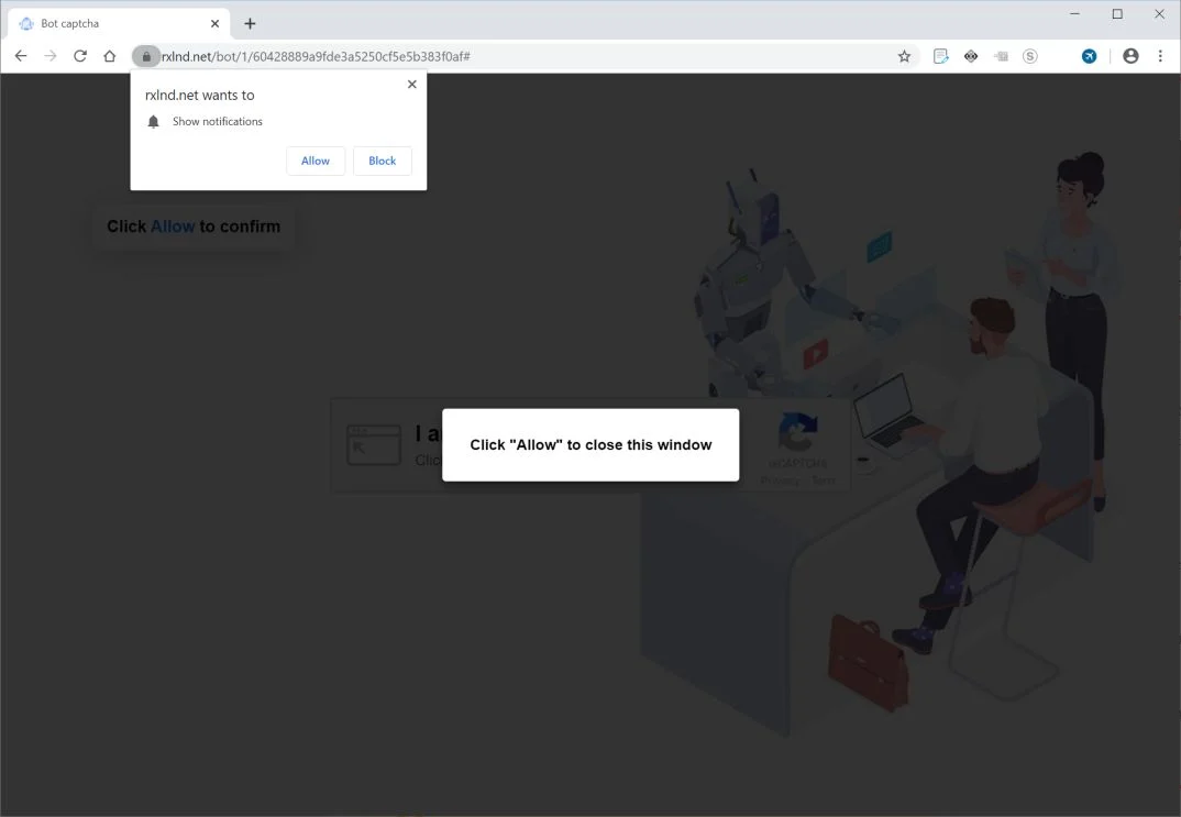 How to remove Rxlnd.net pop-up ads (Virus Removal Guide) 1 Image: Chrome browser is redirected to Rxlnd.net