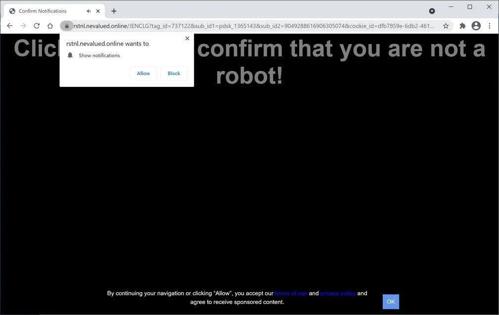 Remove Nevalued.online pop-up ads (Virus Removal Guide) 1 Image: Chrome browser is redirected to Nevalued.online