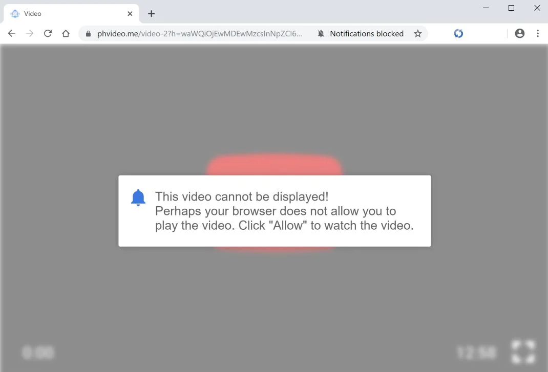 Image: Chrome browser is redirected to the Gramblr ads
