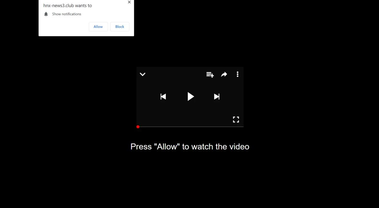 How to remove Hnx-news3.club pop-up ads (Virus Removal Guide) 1 Image: Chrome browser is redirected to Hnx-news3.club