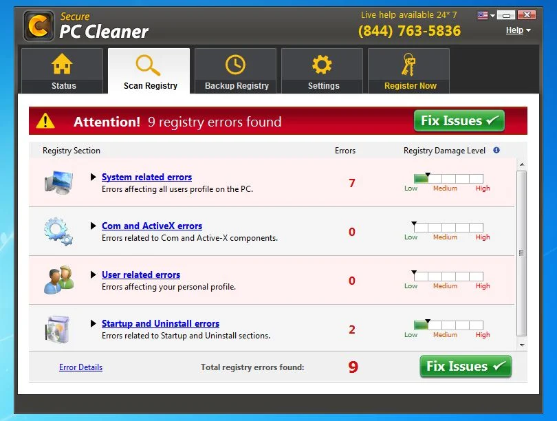 Secure PC Cleaner adware