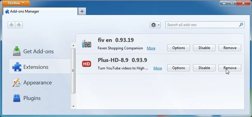 [Image: Plus-HD 8.9 Firefox extensions]
