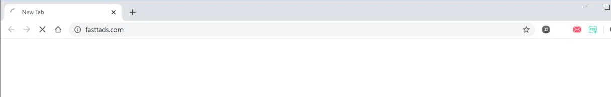 Image: Chrome browser is redirected to Fasttads.com