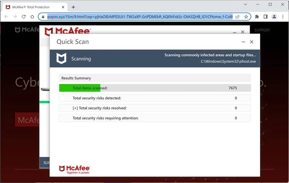 Image: Popirs.xyz Fake Antivirus Scan