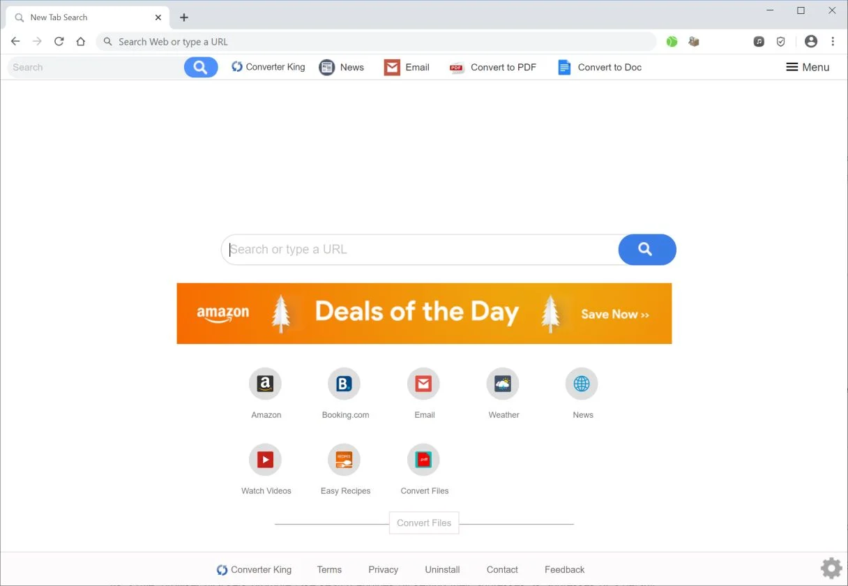 Remove Search.converterkingtab.com redirect (Virus Removal Guide) 1 Image: Chrome browser is redirected to search.converterkingtab.com